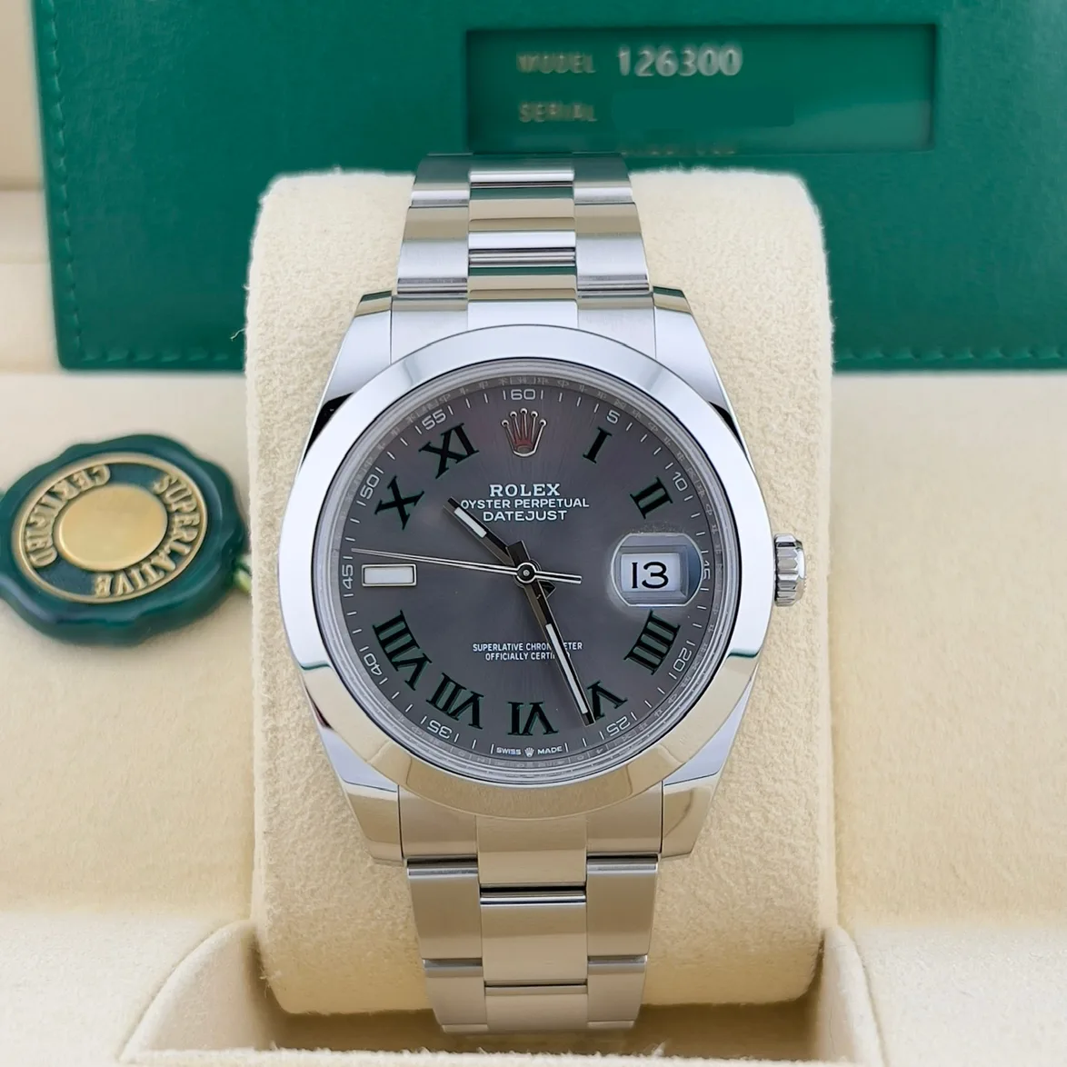 2025 Rolex Datejust 41 "Wimbledon" / Smooth / Oyster 126300-0013 Listing Image
