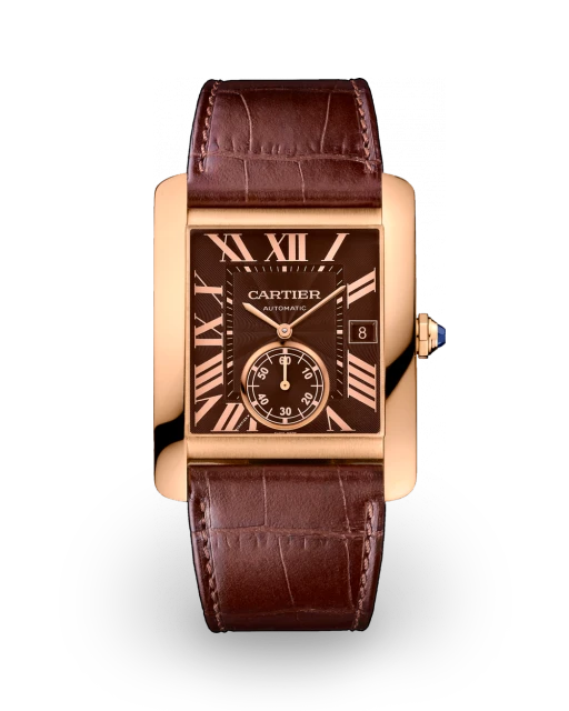 Cartier Tank MC Large Rose Gold / Chocolate / Roman / Strap W5330002  Model Image