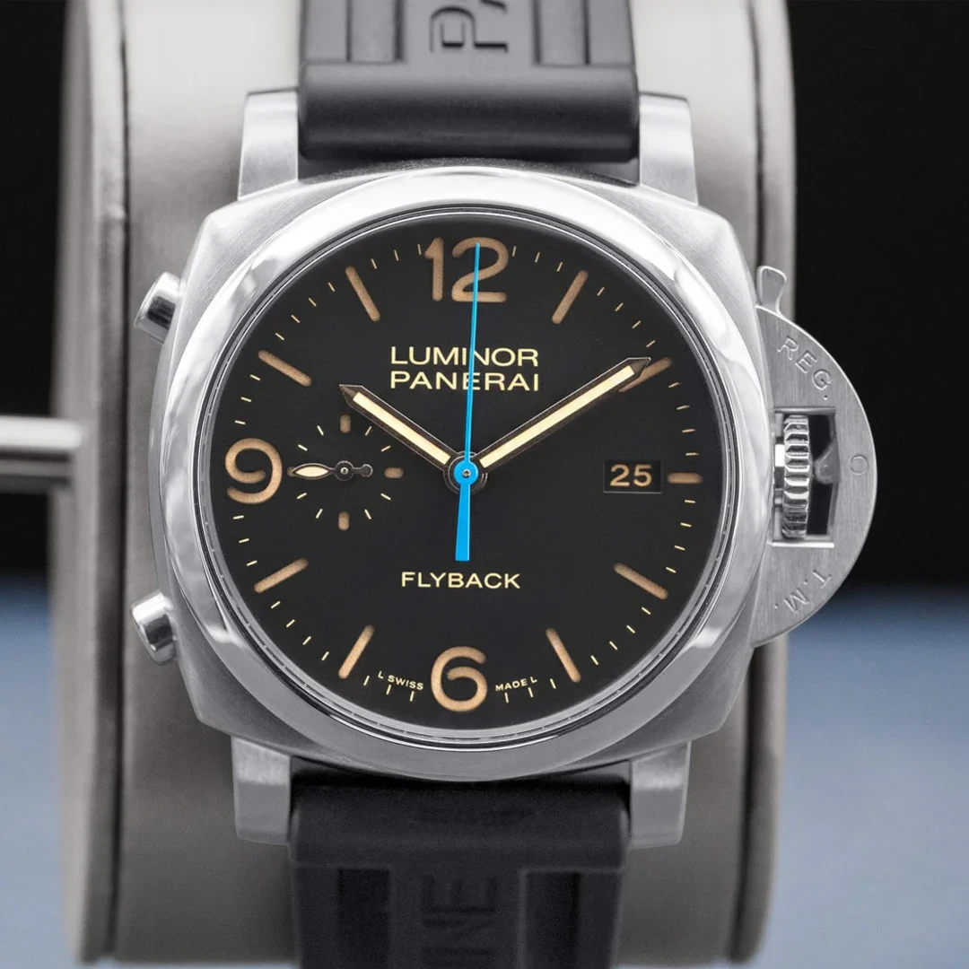 2015 Panerai Luminor 1950 44 3 Days Chrono Flyback Automatic Stainless Steel / Black PAM00524