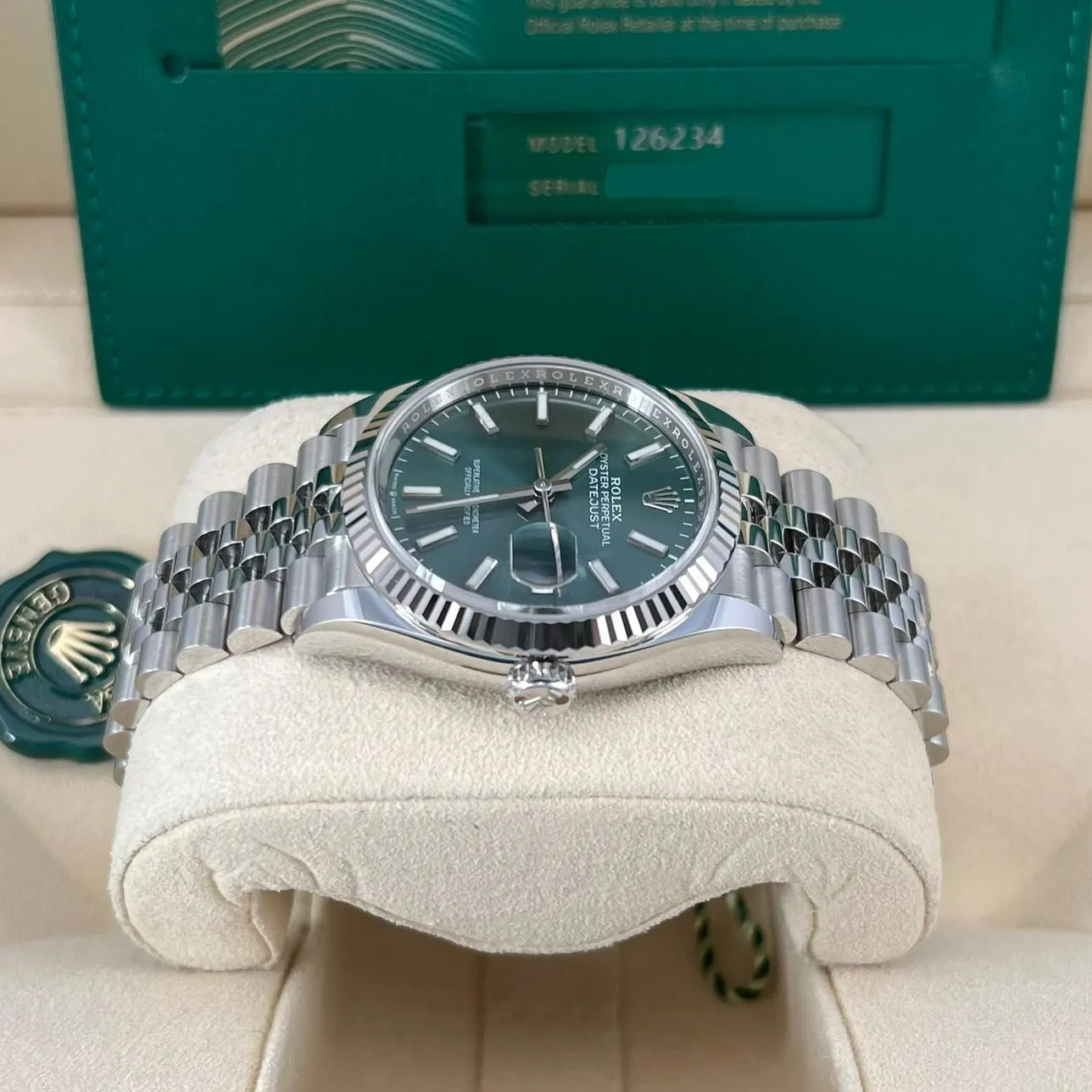 2023 Rolex Datejust 36 Steel / Fluted / Mint Green / Jubilee 126234-0051 Listing Image 3