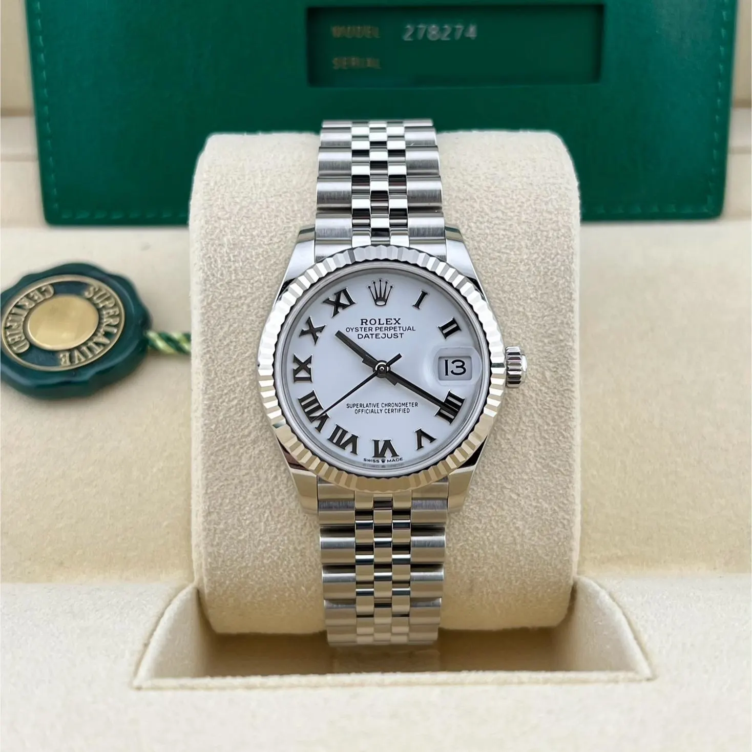 2024 Rolex Datejust 31 Fluted / White / Roman / Jubilee 278274-0010 Listing Image 3