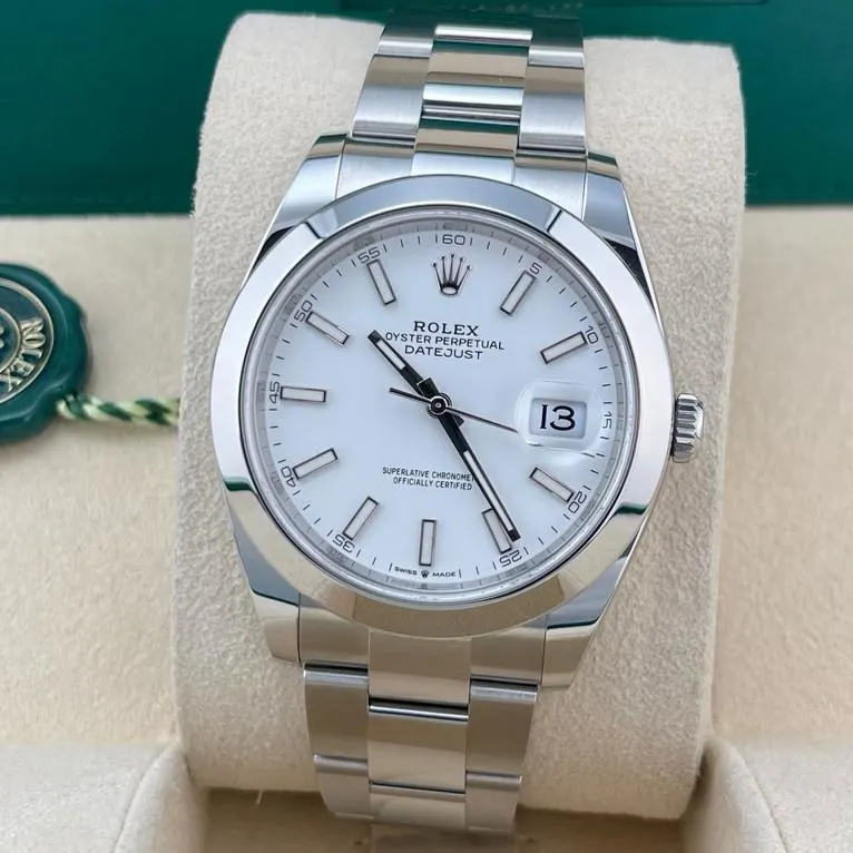 2021 Rolex Datejust 41 Smooth / White / Oyster 126300-0005 Listing Image 2