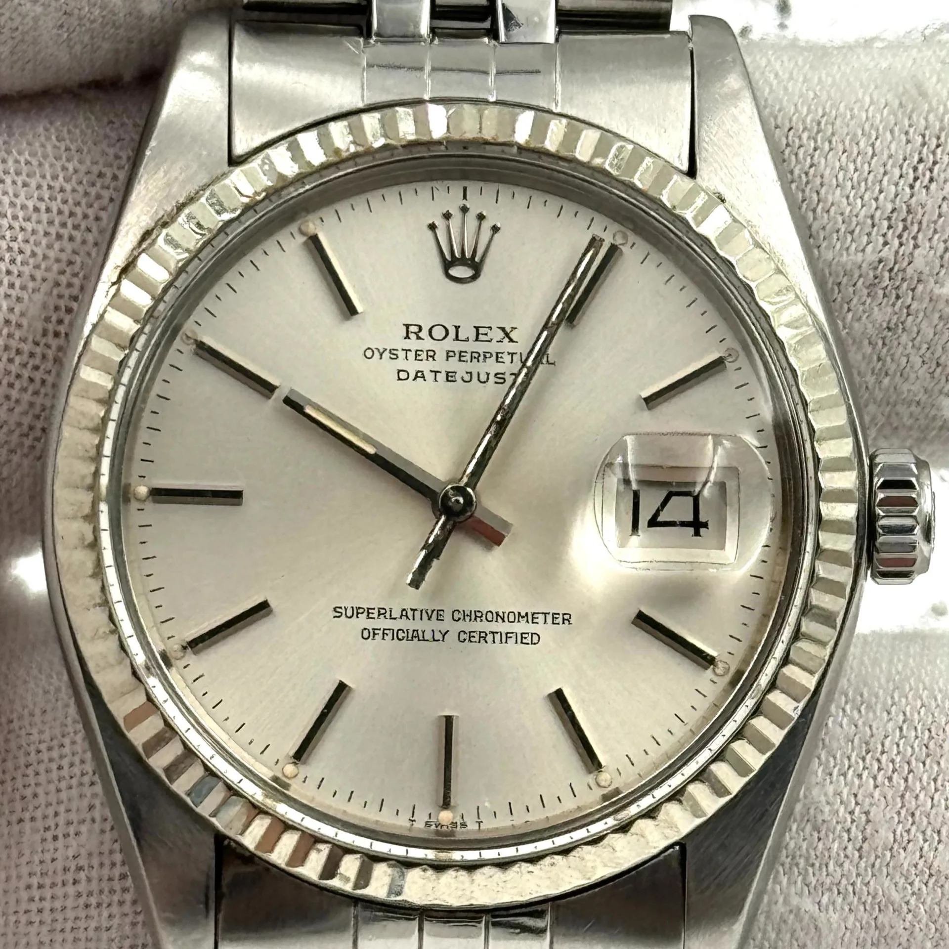 Rolex Datejust 36 Fluted / Silvered / Jubilee 16014