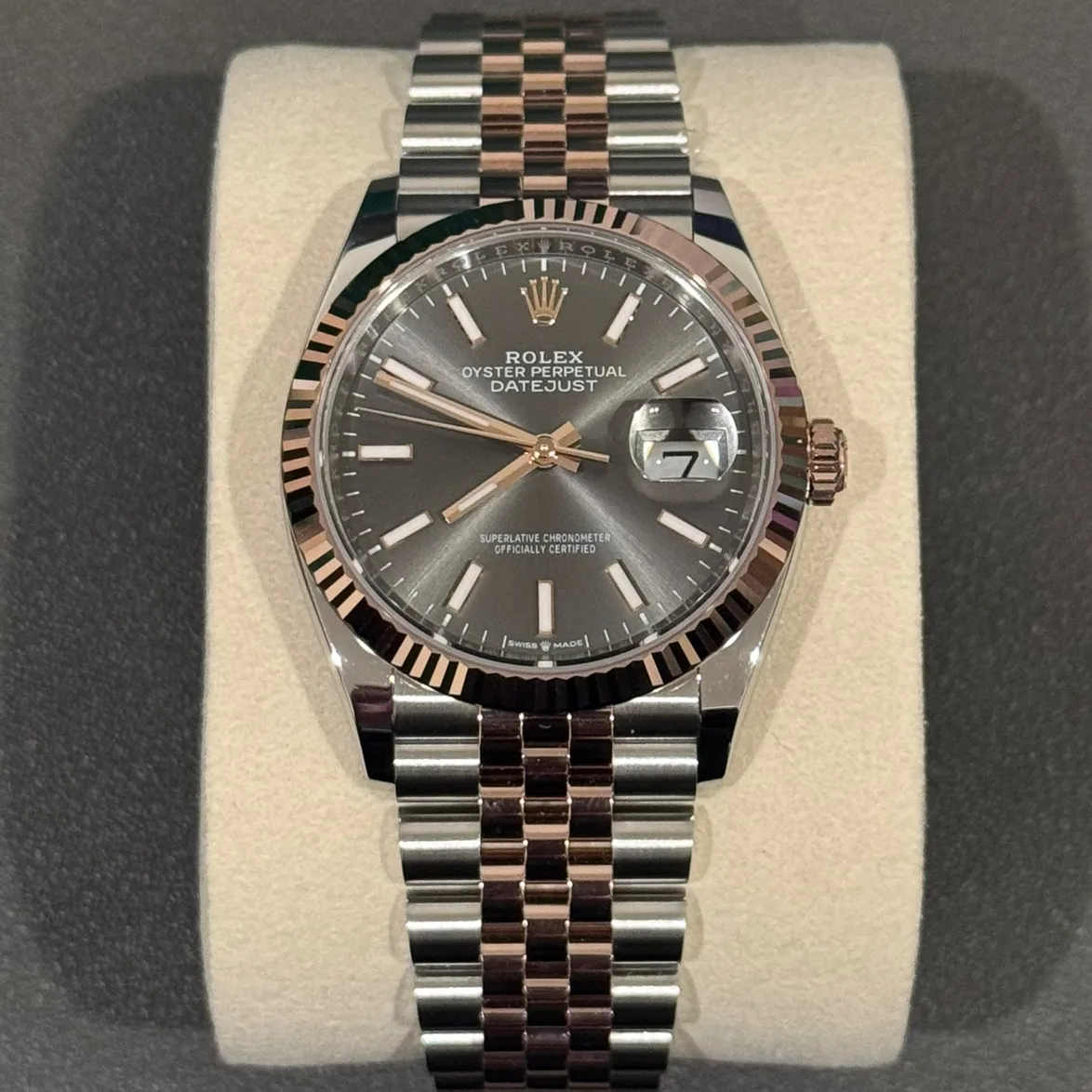 2025 Rolex Datejust 36 Two-Tone Fluted / Slate / Jubilee 126231-0013