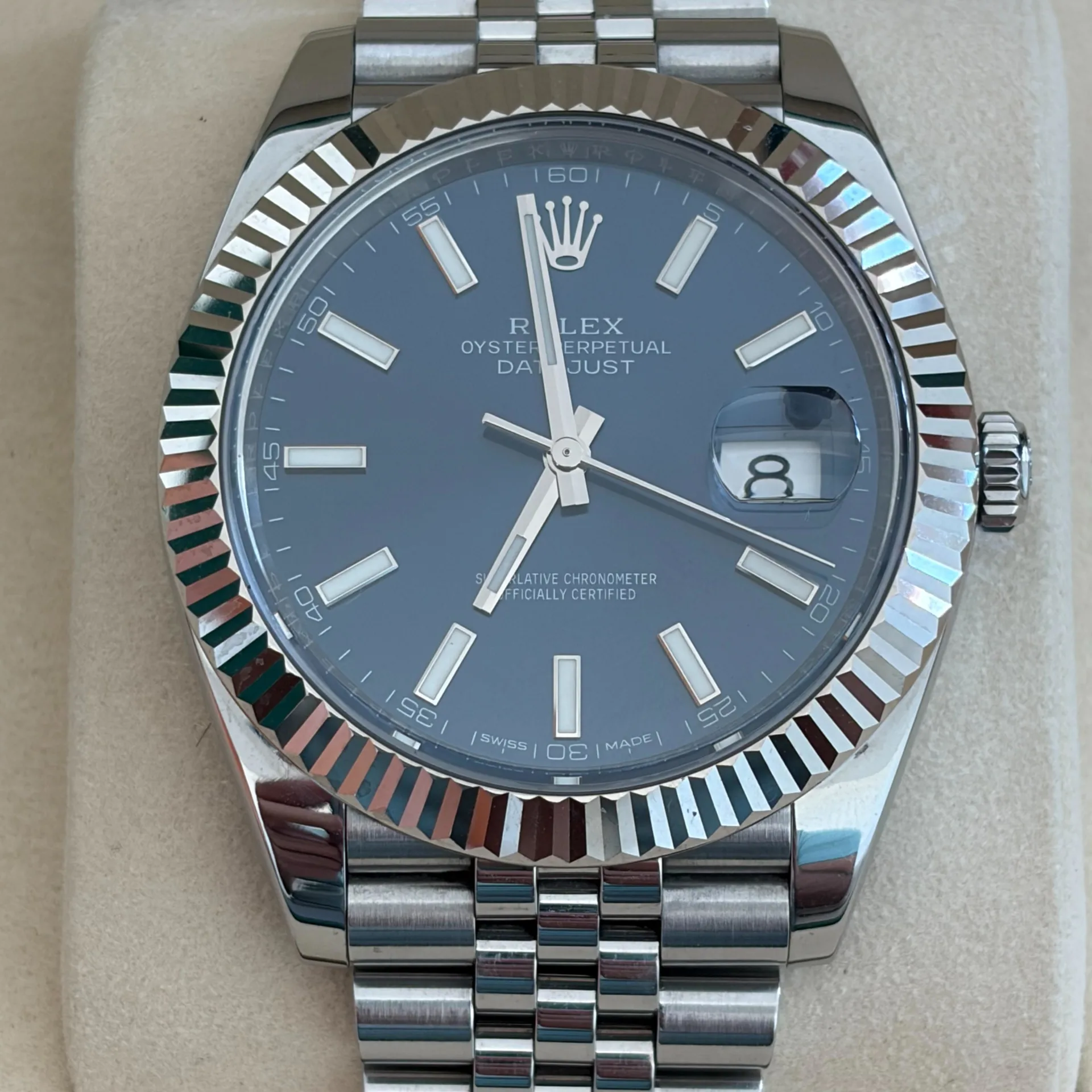 2019 Rolex Datejust 41 Fluted / Blue / Jubilee 126334-0002