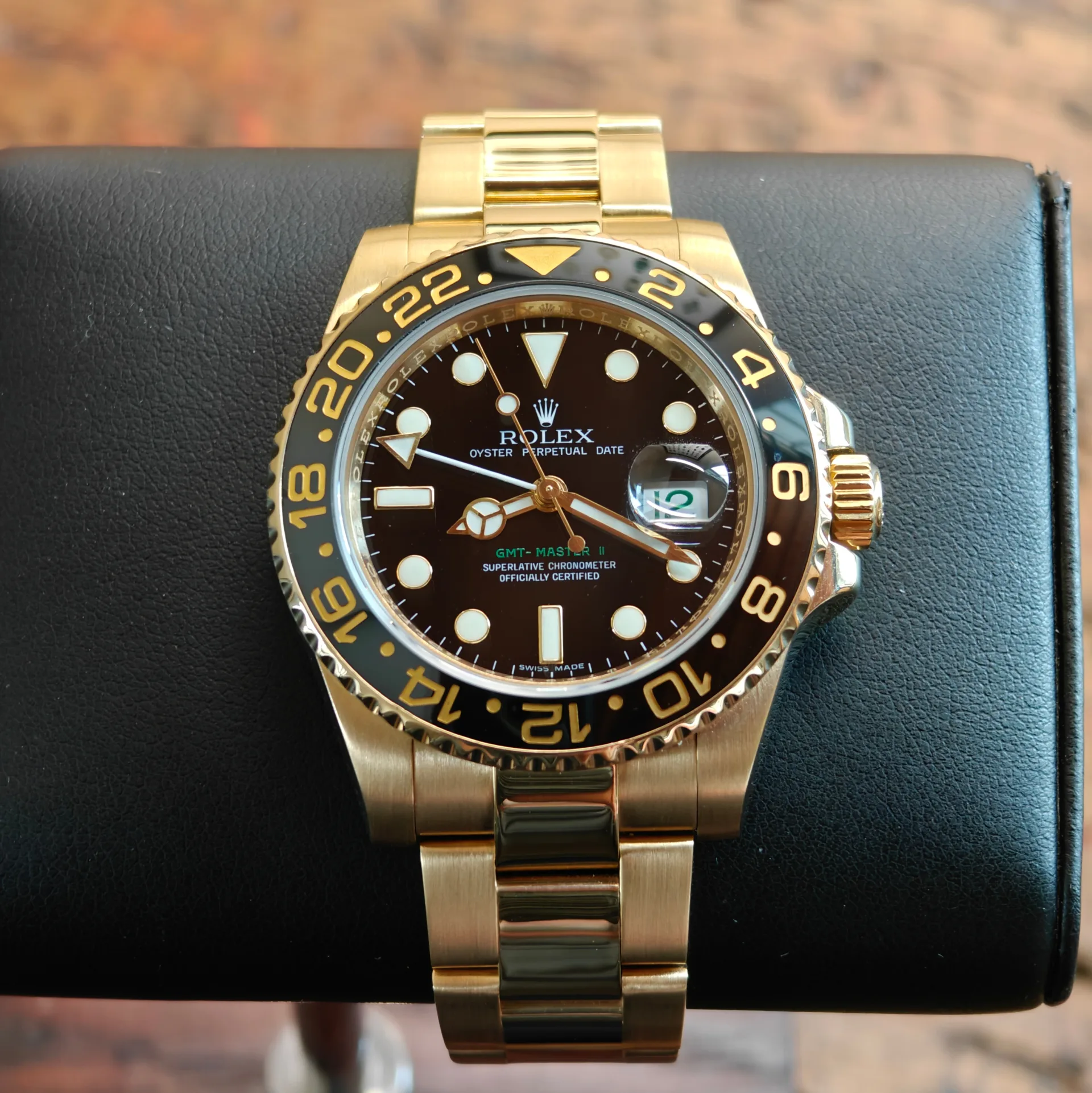 2010 Rolex GMT-Master II Yellow Gold / Black 116718LN-0001