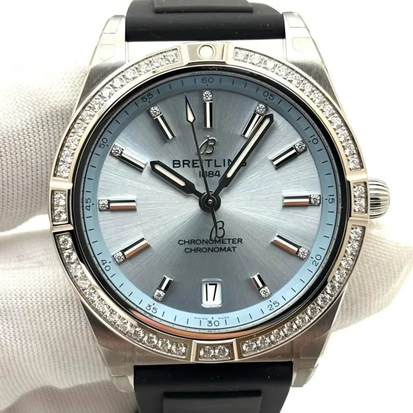 Breitling Chronomat Automatic 36 Stainless Steel / White Gold / Diamond / Ice Blue G10380591C1S1