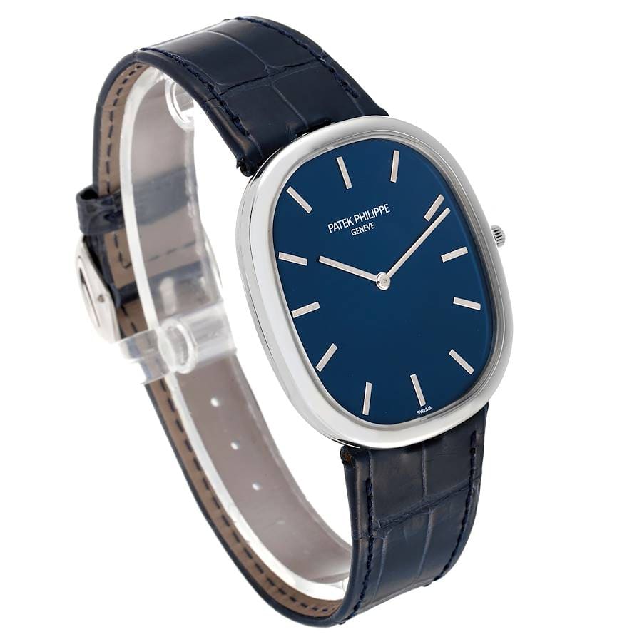 Patek Philippe  Golden Ellipse Blue Dial Platinum Watch 5738P-001