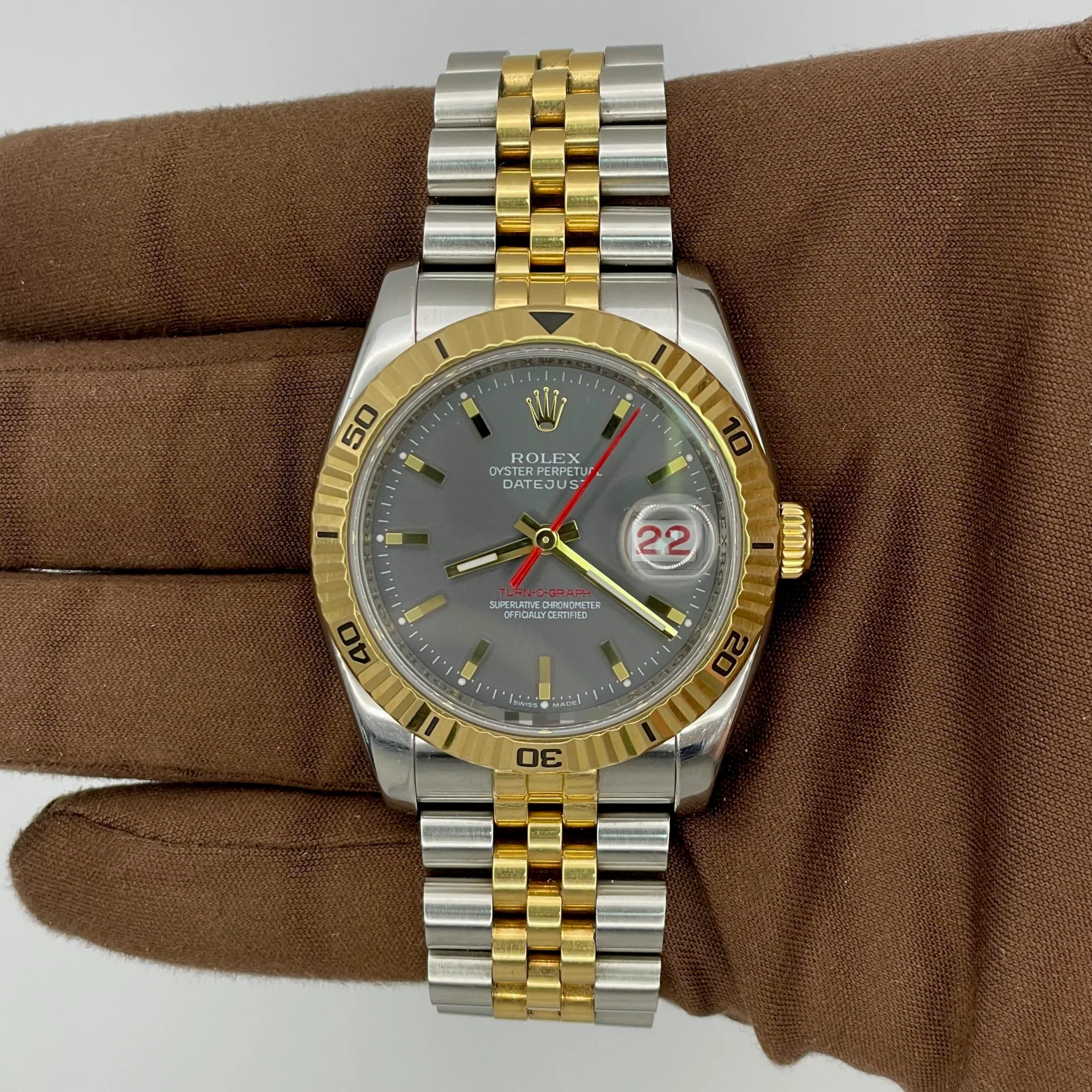 2009 Rolex Turn-O-Graph 36 Two-Tone / Gray / Jubilee 116263