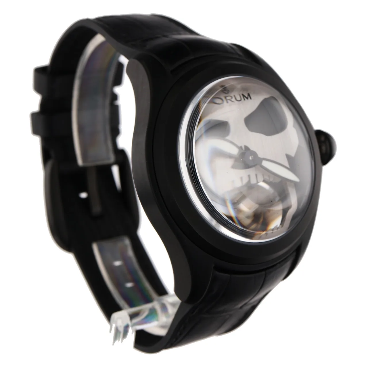 2000 Corum Bubble Skull Tourbillon PVD Steel / Black / Strap 016.301.98/0001 Listing Image 3