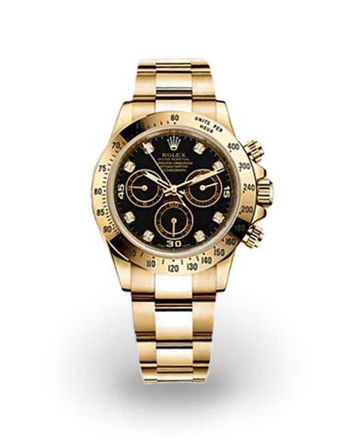 Rolex Daytona Yellow Gold / Black / Diamond-Set 116528-0031  Model Image