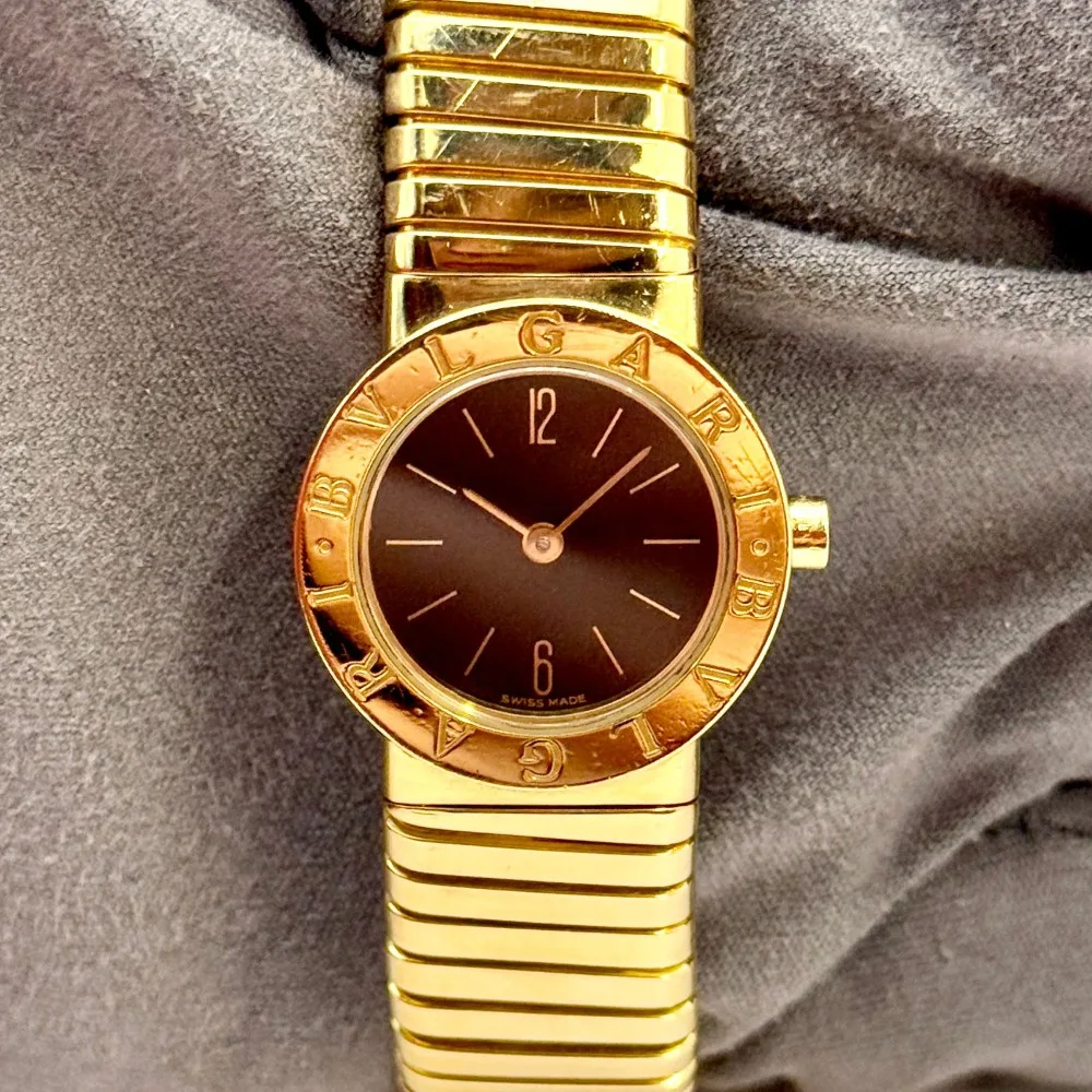 Bvlgari Bvlgari Bvlgari Tubogas 23 Yellow Gold / Black / Arabic / Bracelet BB 23 2T