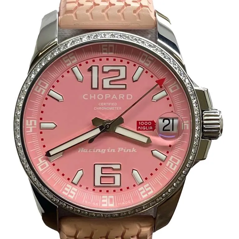 Chopard Mille Miglia Gran Turismo XL 44 Steel / Diamond-Set / Pink / Arabic / Strap - Limited to 250 Pieces 178997-3001