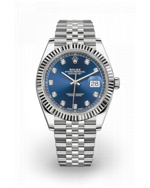 Rolex Datejust 41 Fluted Blue Diamond Set Jubilee 126334 0016