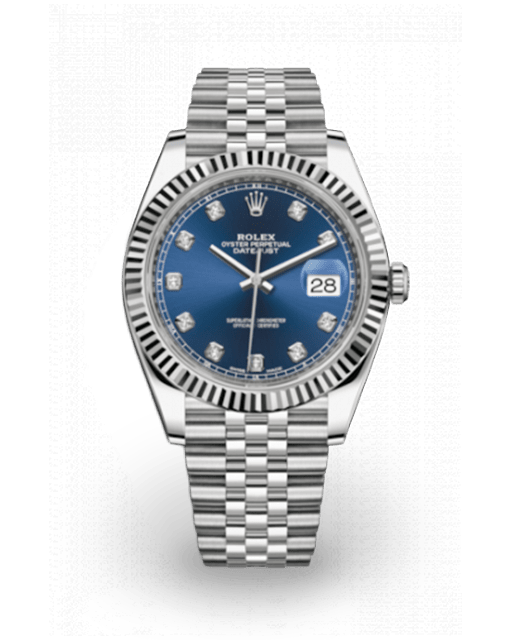 Rolex Datejust 41 Fluted / Blue / DiamondSet / Jubilee 1263340016 Bezel
