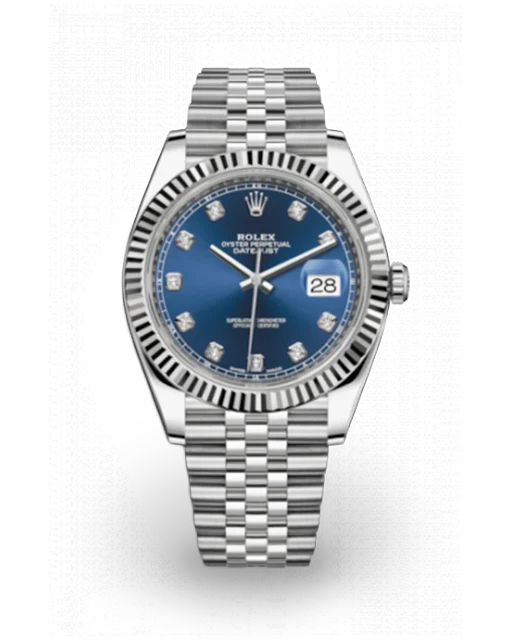 Rolex Datejust 41 Fluted / Blue / Diamond-Set / Jubilee 126334-0016  Model Image