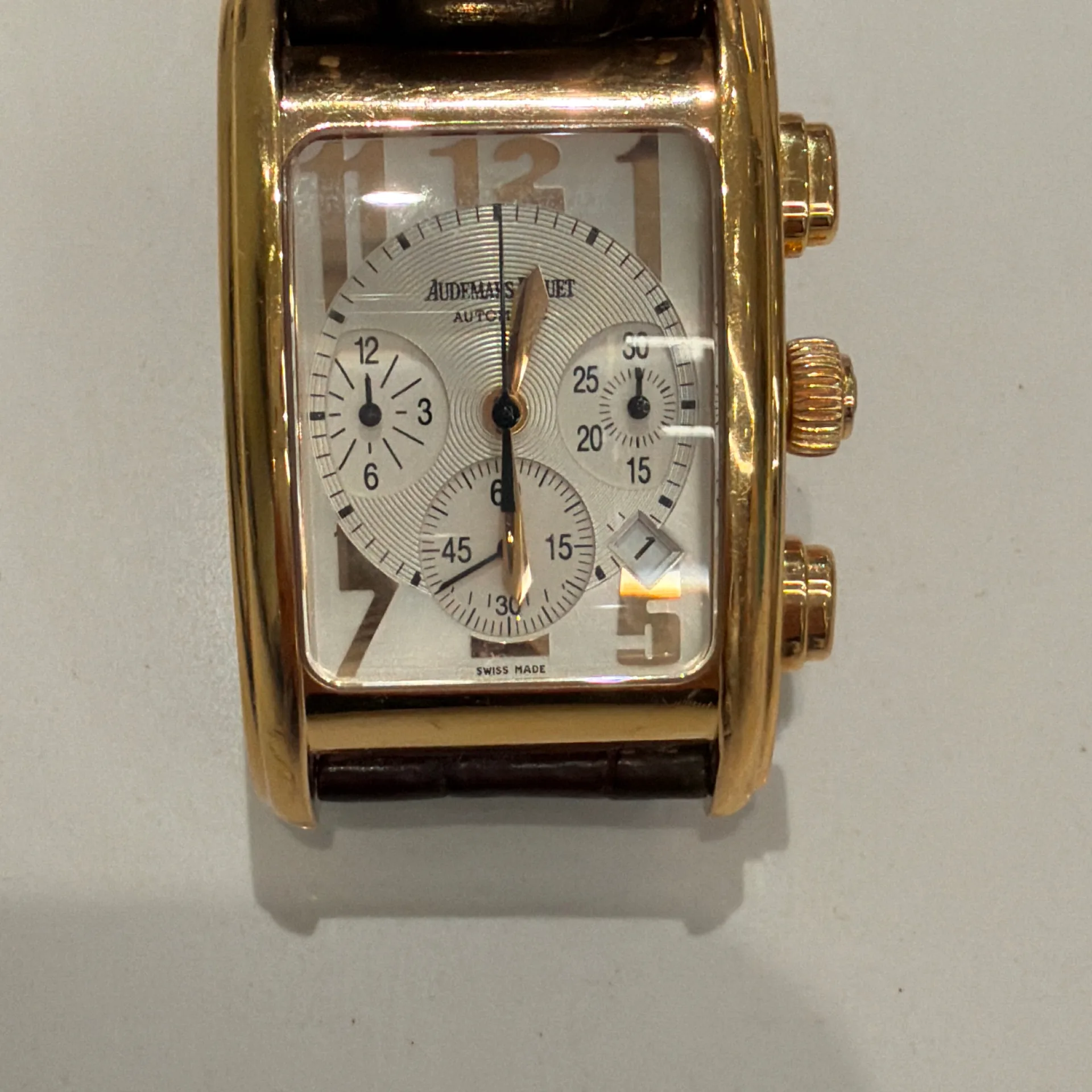 Audemars Piguet Edward Piguet Chronograph Rose Gold / Silvered / Arabic / Strap 25925OR