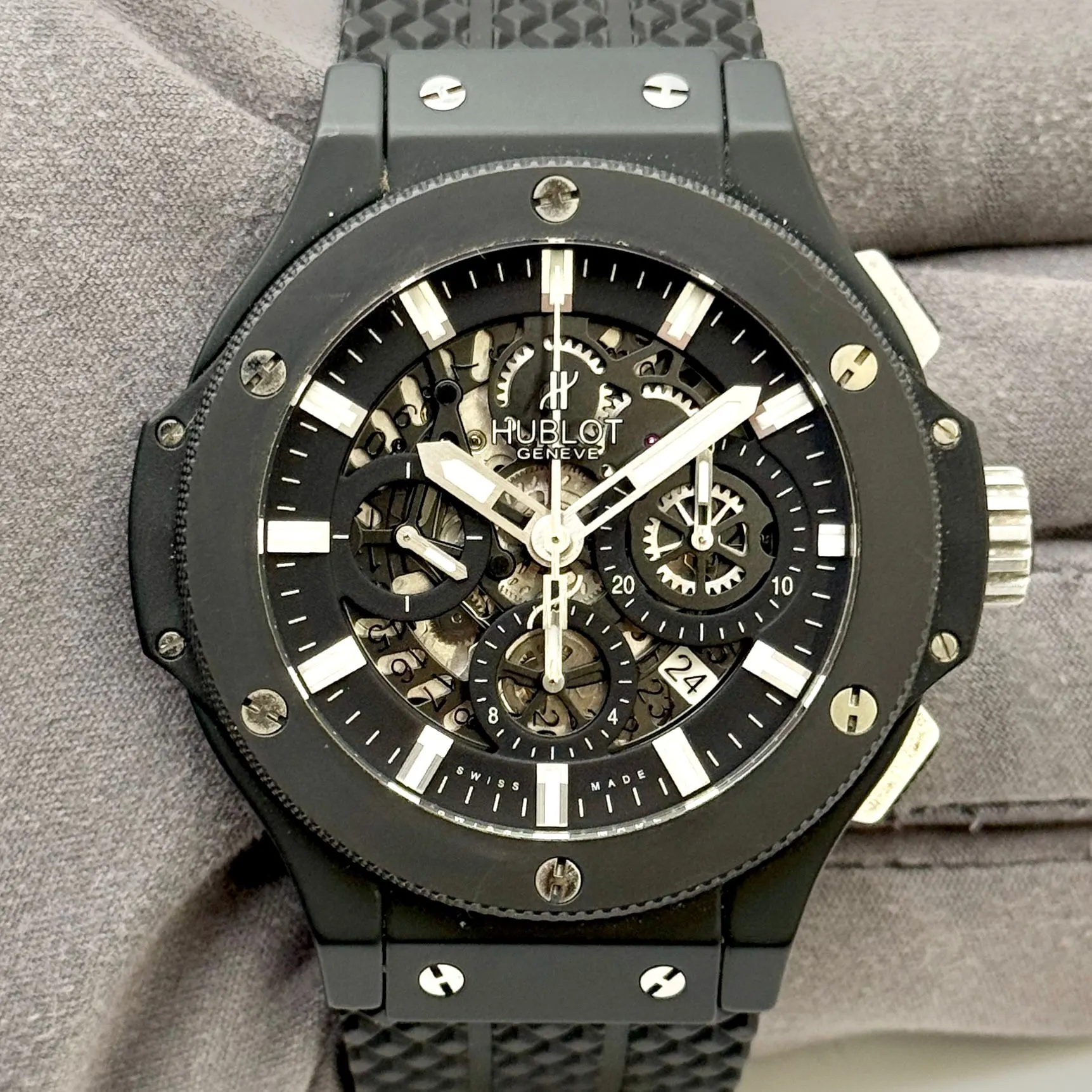 Hublot Big Bang Aero Bang Black Magic 44 / Skeletonized / Strap 311.CI.1170.RX
