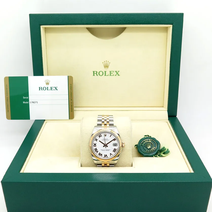 2015 Rolex Datejust 31 Two-Tone / Fluted / White / Roman / Jubilee 178271-0067 Listing Image 7