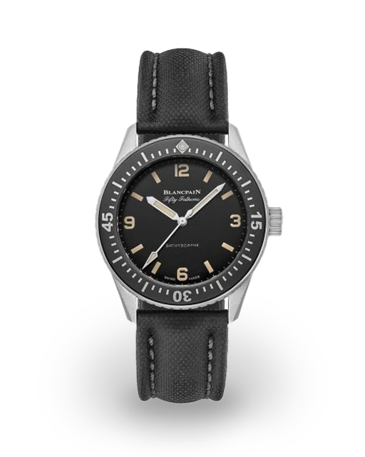 Blancpain Fifty Fathoms Bathyscaphe Stainless Steel / Hodinkee / Black Canvas 5100-1130-B52A  Model Image