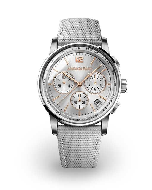 Audemars Piguet CODE 11.59 Chronograph 41 White Gold and Rose Gold / Silvered / Arabic / Strap 26393CR.OO.A008KB.01  Model Image