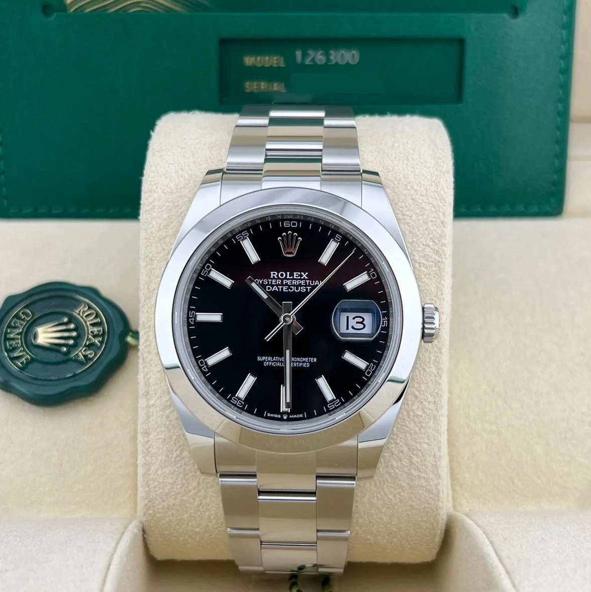 2024 Rolex Datejust 41 Smooth Black Oyster 126300-0011 Watch