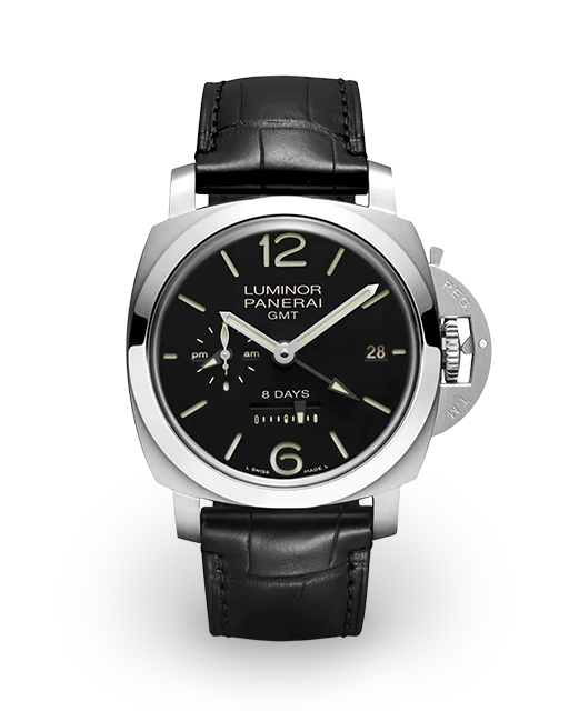 Panerai Luminor 1950 44 8 Days GMT Stainless Steel / Black PAM00233  Model Image