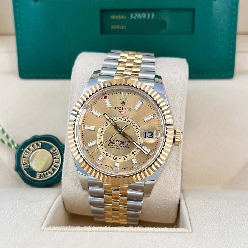 2022 Rolex Sky-Dweller Two-Tone / Champagne / Jubilee 326933-0004 Listing Image 3