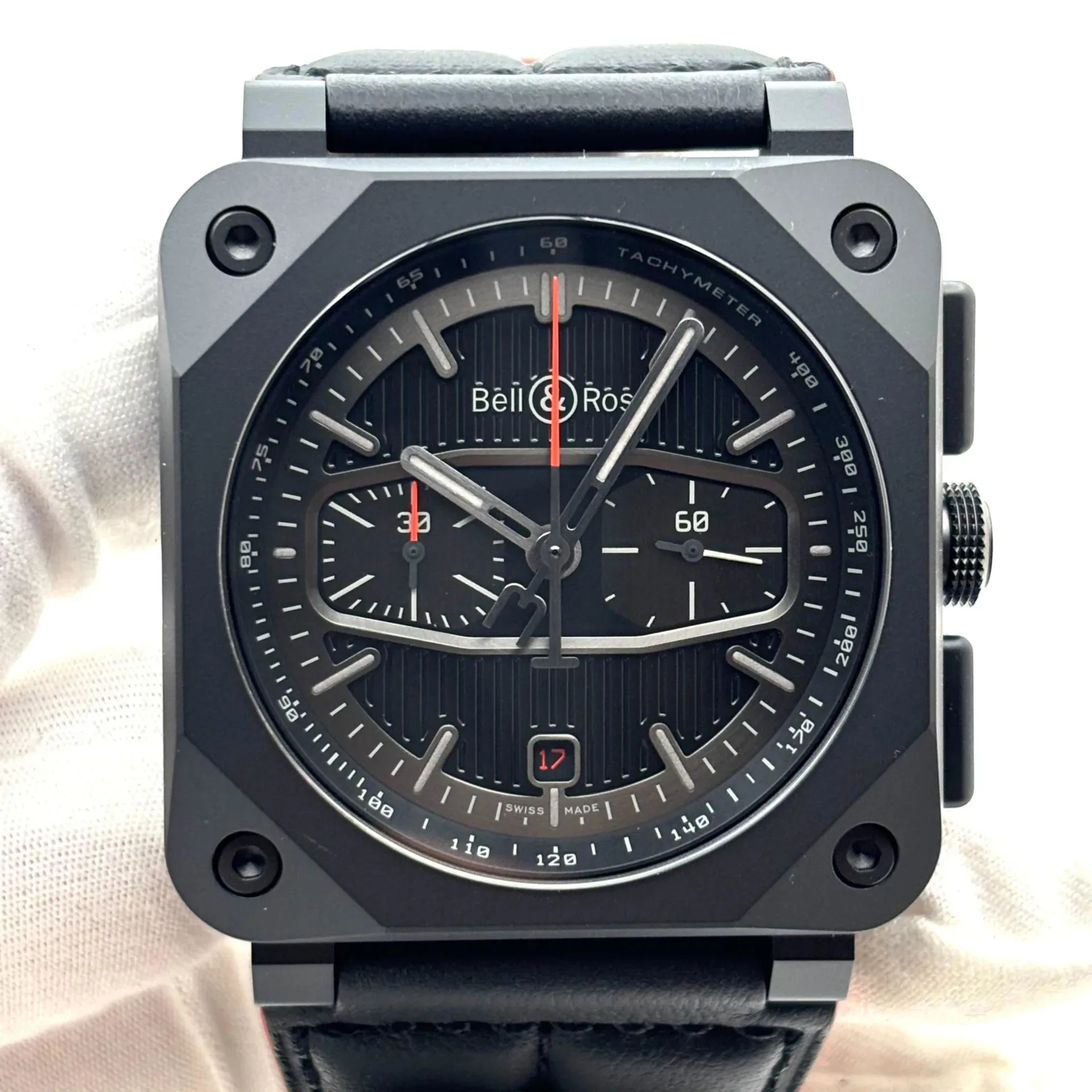 Bell & Ross BR03-94 Chrono Blacktrack Matte Black Ceramic / Black / Strap - Limited to 500 Pieces BR0394-BTR-CE/SCA