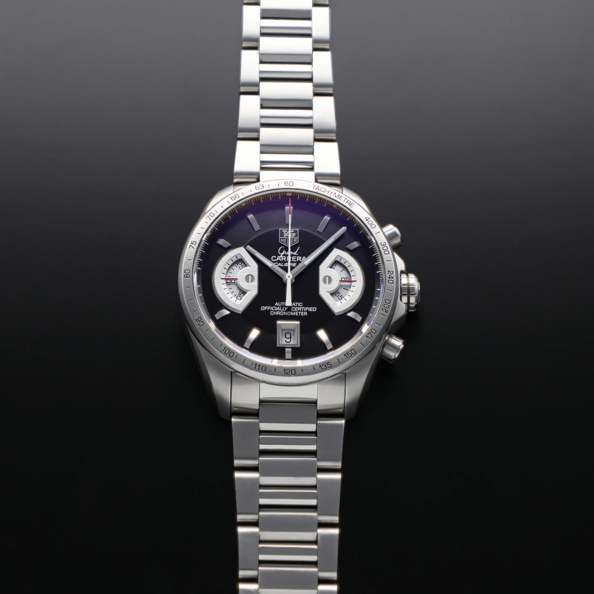 Auction 2010 Tag Heuer Grand Carrera Steel Black CAV511A.BA0902 Bezel