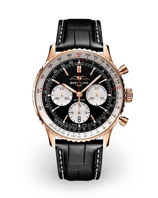 Breitling Navitimer B01 Chronograph Rose Gold / Black / Strap RB0138  Model Image