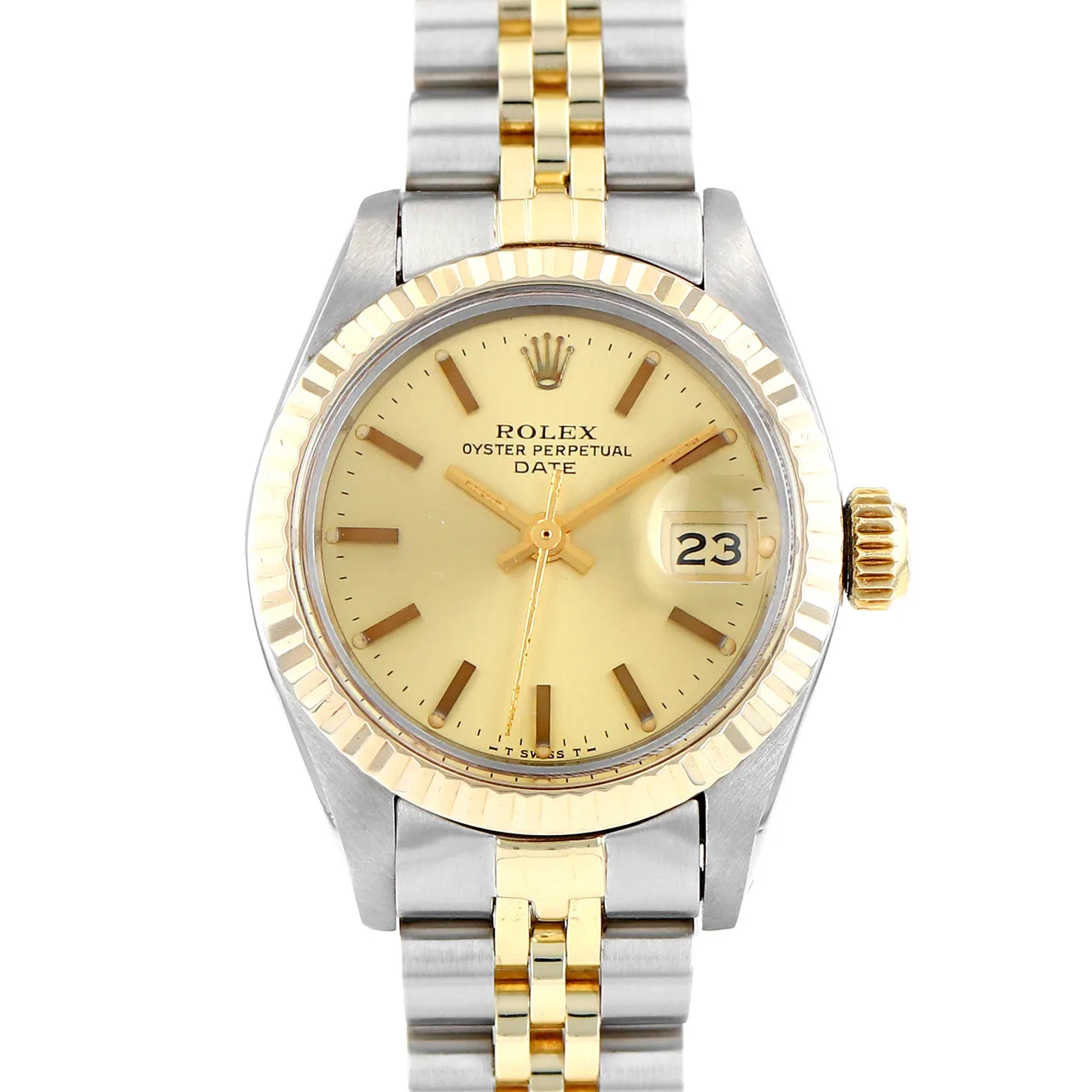 Rolex Datejust 26 Two-Tone / Fluted / Champagne / Jubilee  69173 Listing Image 1