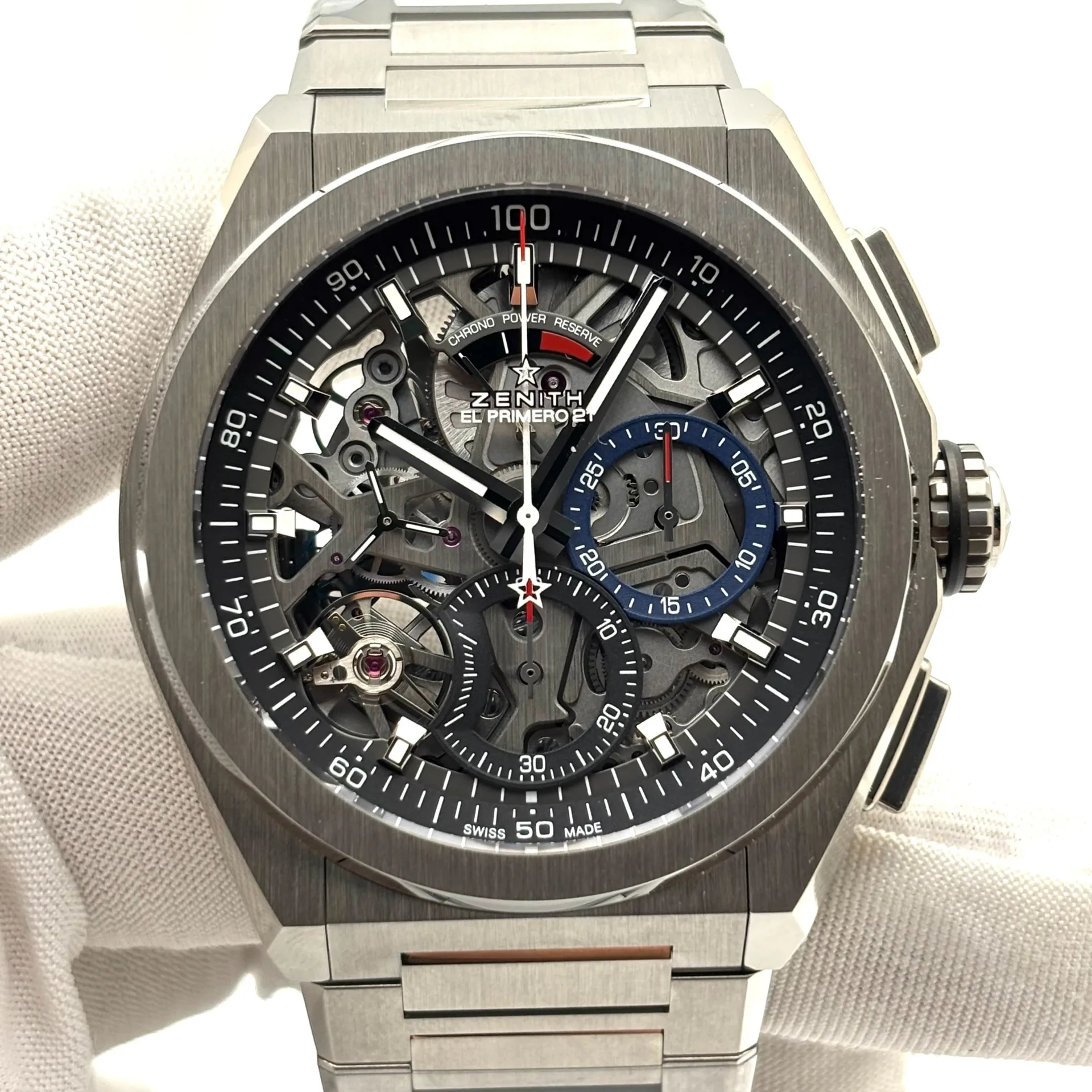 2022 Zenith Defy El Primero 21 Titanium / Skeleton / Bracelet 95.9000.9004/78.M9000