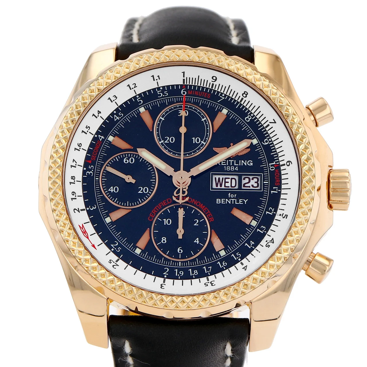2015 Breitling Bentley Continental GT 46 Yellow Gold / Black / Strap - Limited to 500 Pieces H13363  Listing Image 1