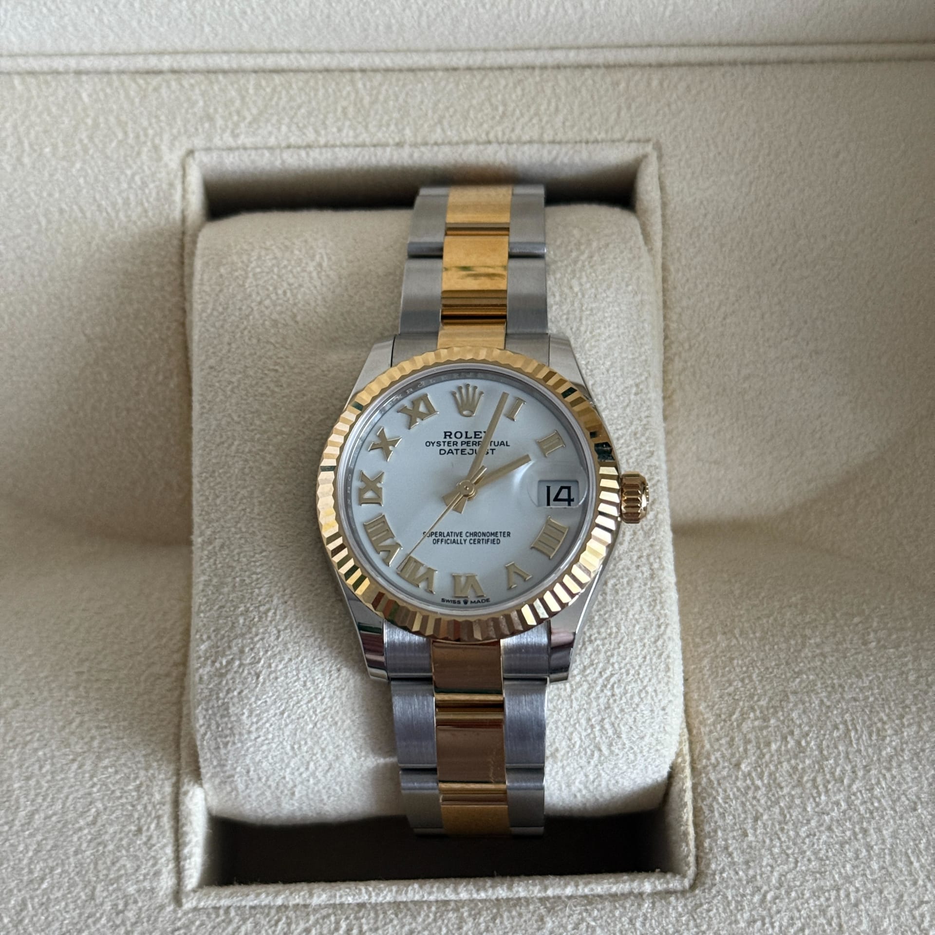 Rolex Datejust 31 Two-Tone Fluted / White / Roman / Oyster