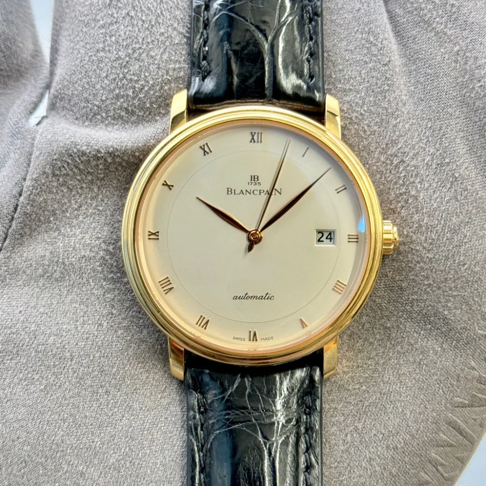 Blancpain Villeret Ultra Slim Automatic 38 Rose Gold / Off-White / Roman / Strap 6223-3642-55A