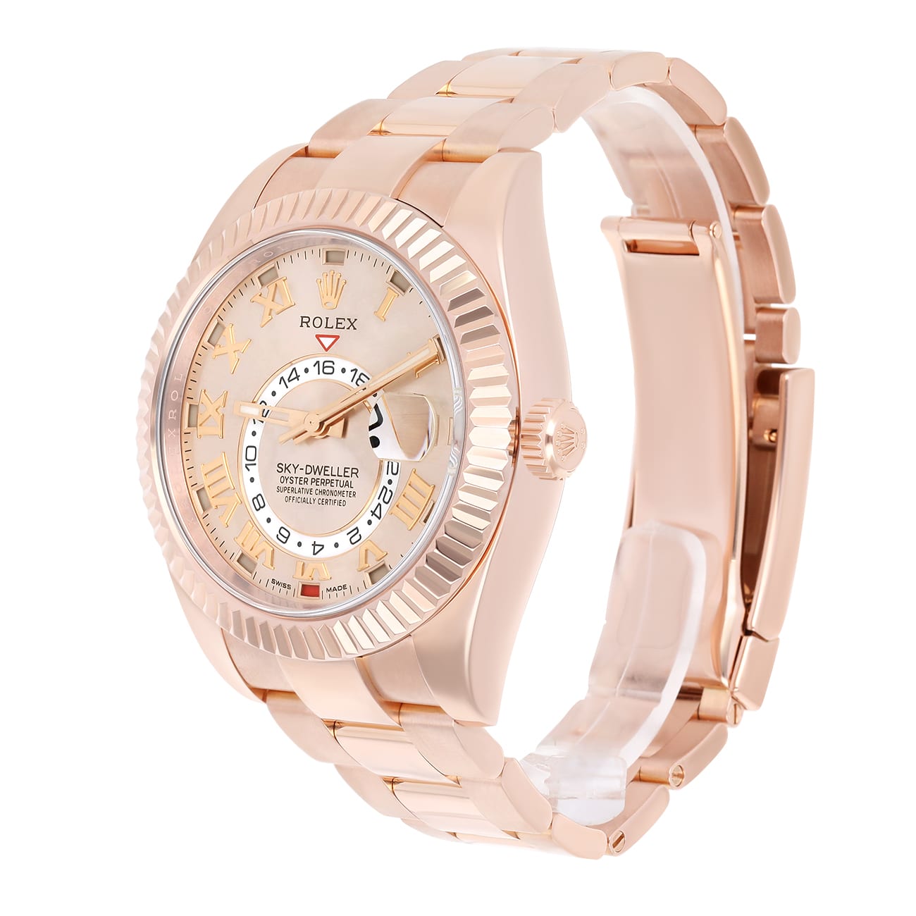 Rolex Sky-Dweller Rose Gold / Sundust / Roman / Oyster 326935-0004